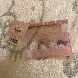 Sanrio Pink Transparent Pouch with Characters